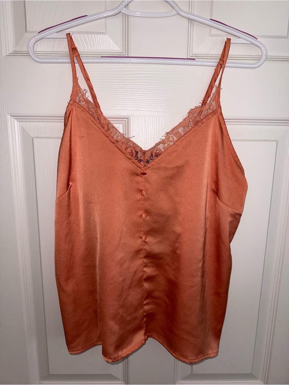 Adore Me Satin Lace Cami in Rusty Orange